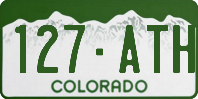 CO license plate 127ATH