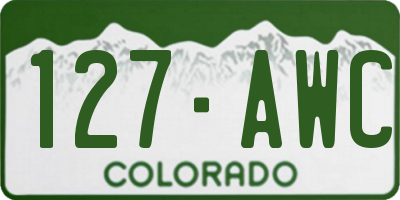 CO license plate 127AWC