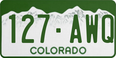 CO license plate 127AWQ