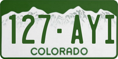 CO license plate 127AYI