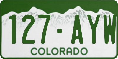 CO license plate 127AYW