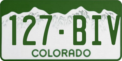 CO license plate 127BIV