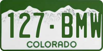 CO license plate 127BMW
