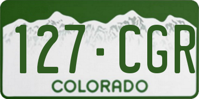 CO license plate 127CGR