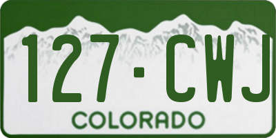 CO license plate 127CWJ