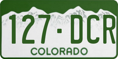 CO license plate 127DCR