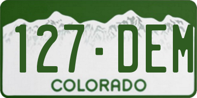 CO license plate 127DEM
