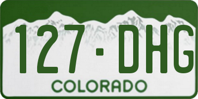 CO license plate 127DHG