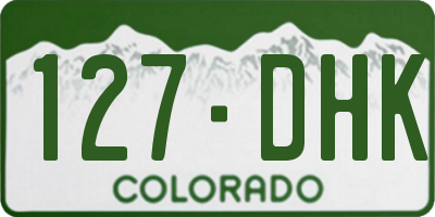 CO license plate 127DHK