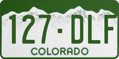 CO license plate 127DLF