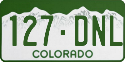 CO license plate 127DNL