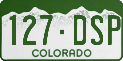 CO license plate 127DSP
