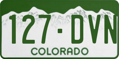 CO license plate 127DVN