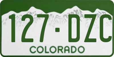 CO license plate 127DZC
