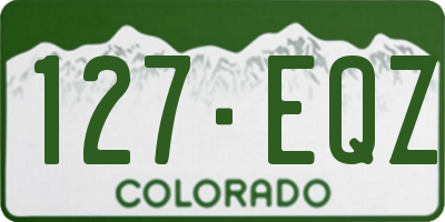 CO license plate 127EQZ
