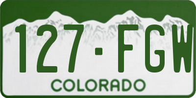 CO license plate 127FGW