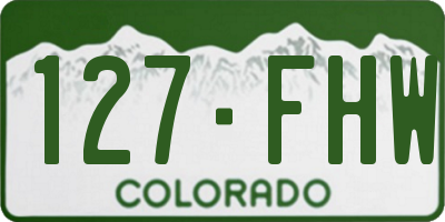 CO license plate 127FHW