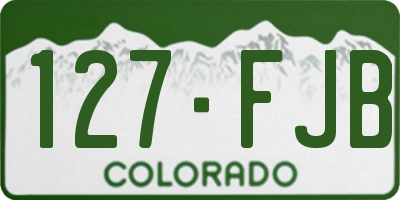 CO license plate 127FJB