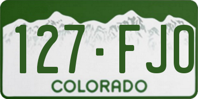 CO license plate 127FJO