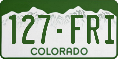 CO license plate 127FRI