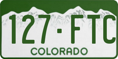 CO license plate 127FTC