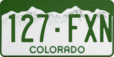 CO license plate 127FXN