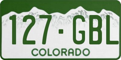 CO license plate 127GBL