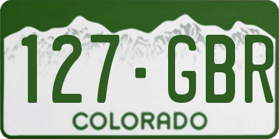 CO license plate 127GBR