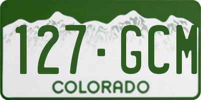 CO license plate 127GCM