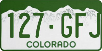 CO license plate 127GFJ