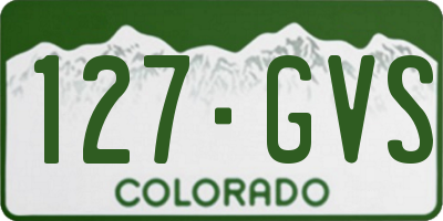 CO license plate 127GVS