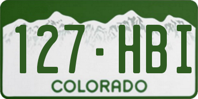 CO license plate 127HBI