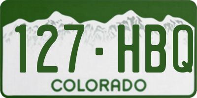 CO license plate 127HBQ