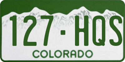 CO license plate 127HQS