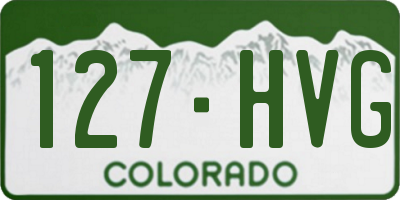 CO license plate 127HVG