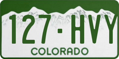 CO license plate 127HVY