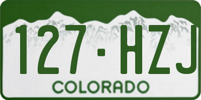 CO license plate 127HZJ