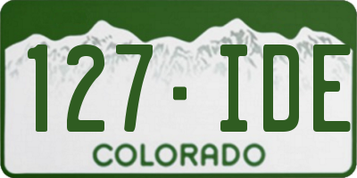 CO license plate 127IDE