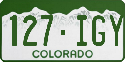 CO license plate 127IGY