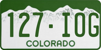 CO license plate 127IOG