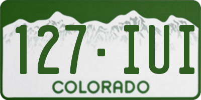 CO license plate 127IUI