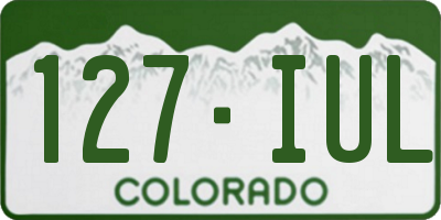 CO license plate 127IUL