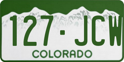 CO license plate 127JCW