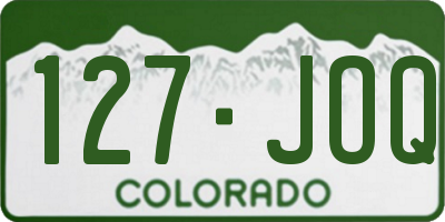 CO license plate 127JOQ