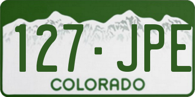 CO license plate 127JPE