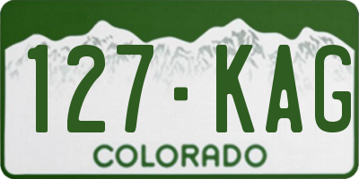 CO license plate 127KAG