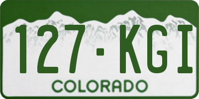 CO license plate 127KGI