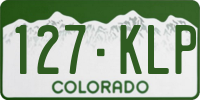 CO license plate 127KLP