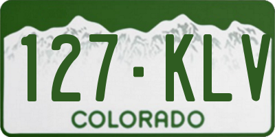 CO license plate 127KLV