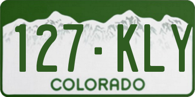 CO license plate 127KLY